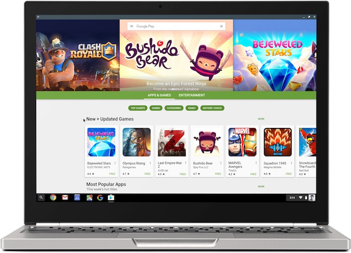 Les applications Android et le Play Store arrivent sur Chrome OS en juin