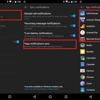 cortana peut synchroniser les notifications android sous windows 10 1 1