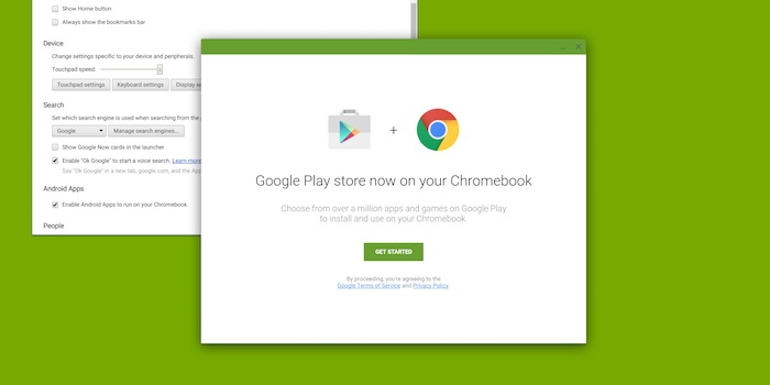 Intégration des apps Android dans Chrome OS