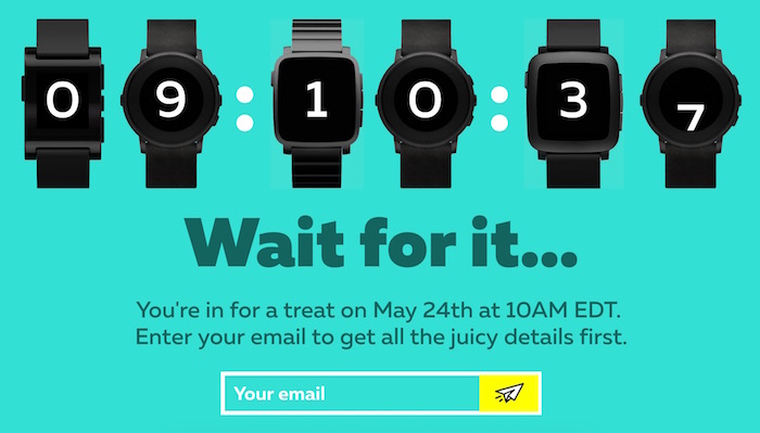 Compte à rebours sur la page d'accueil de Pebble Compte à rebours sur la page d'accueil de Pebble