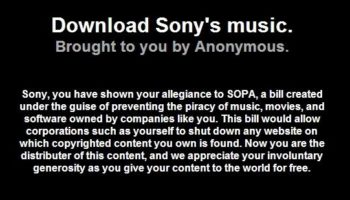 sony touche par les anonymous acces gratuit sur le web du catalogue 1
