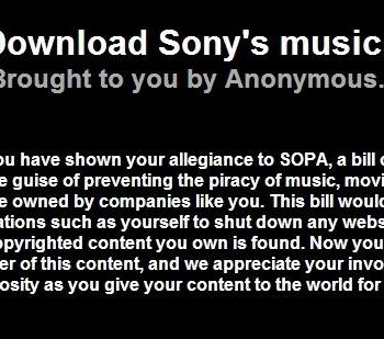 sony touche par les anonymous acces gratuit sur le web du catalogue 1