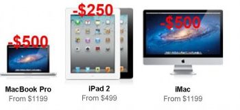 une reduction de 500 sur un mac et 250 sur les ipads 1