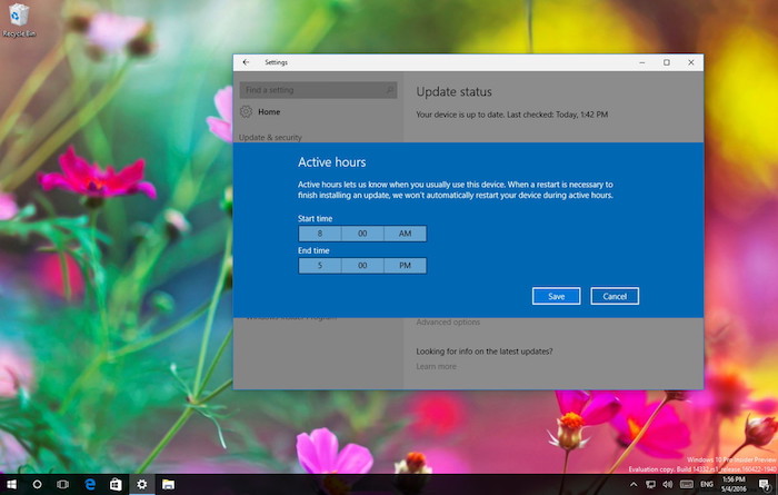 Réglage des 'Heures actives' dans Windows 10