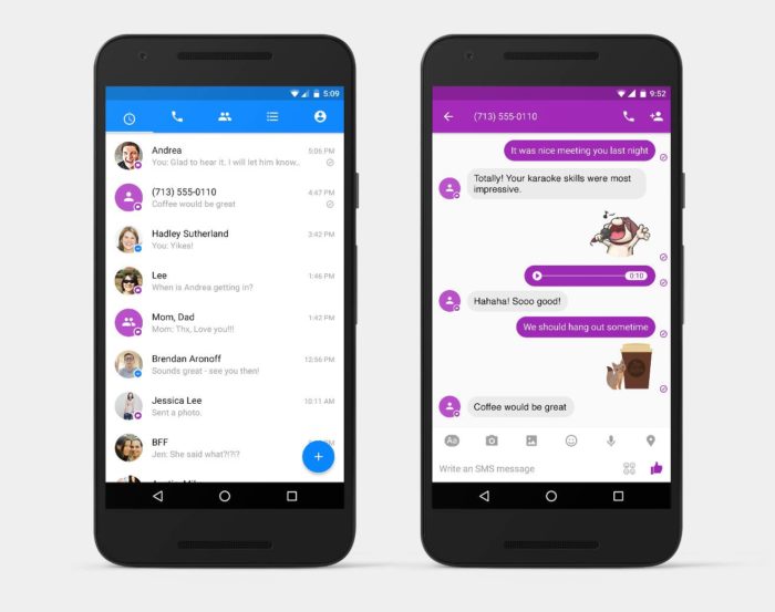 Facebook Messenger rassemble les messages Messenger et SMS