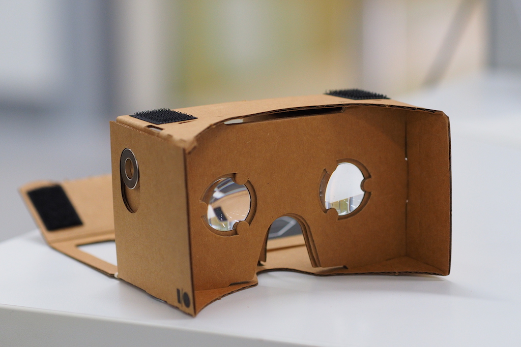 Assembled Google Cardboard VR mount