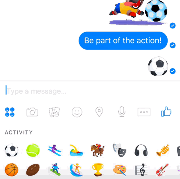 Vous allez jouer au football dans Facebook Messenger