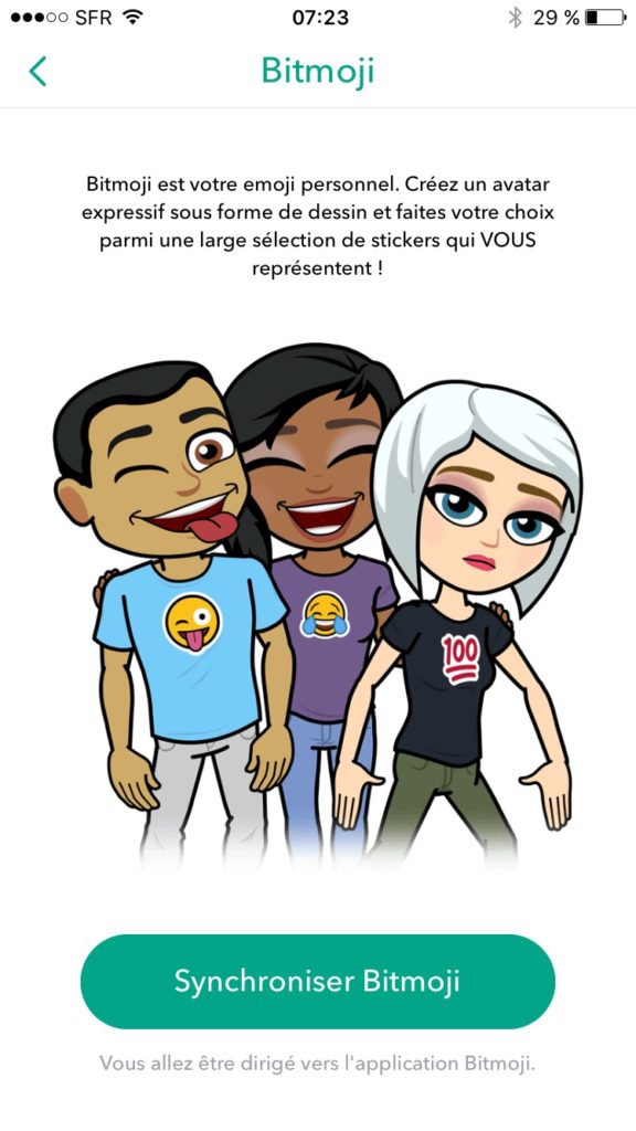 Snapchat permet de suggérer des comptes à suivre, et intègre Bitmoji 50 IMG 0554
