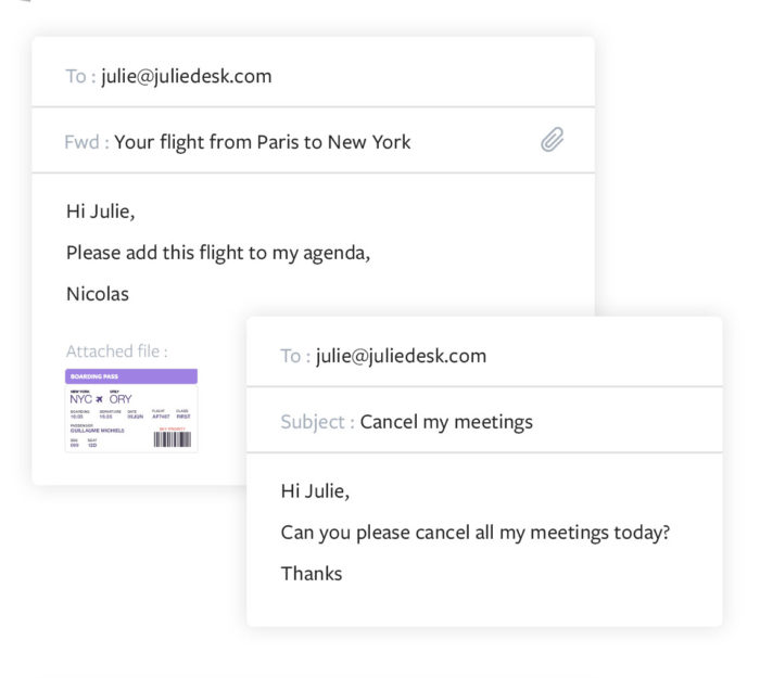 Organisation de vos réunions : Envoyez-moi un email pour me demander de planifier vos RDV