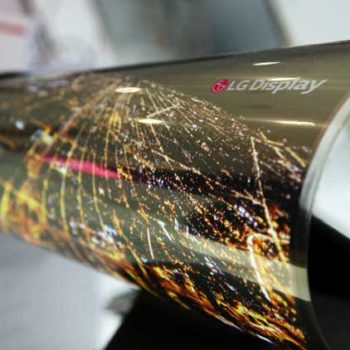 LG flexible newspaper OLED display