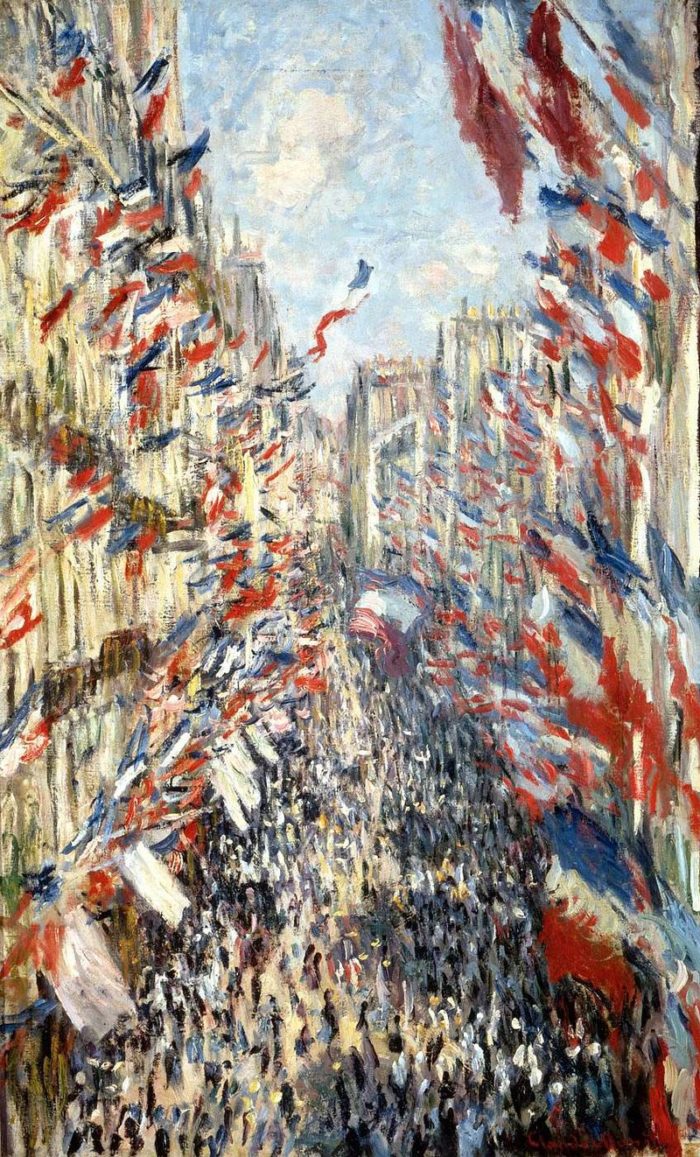 La Rue Montorgueil, fête nationale du 30 juin 1878, par Claude Monet