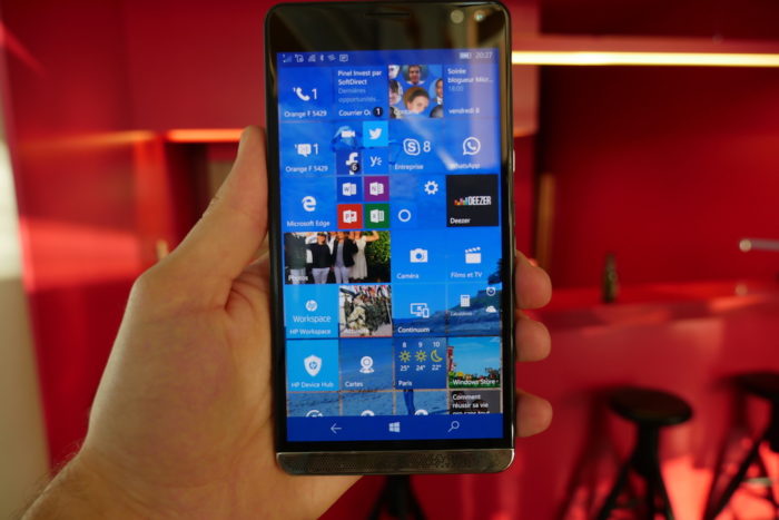 HP Elite x3 : vue de face