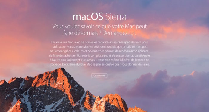 macOS Sierra arrive cet automne