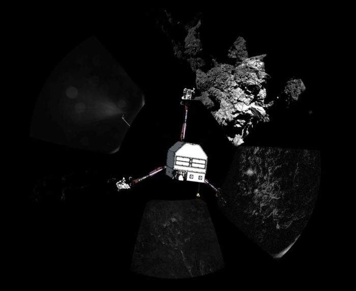 Les derniers tweets de Philae sur la comète Tchouri sont de déchirants adieux 50 1er panorama de Philae réalisé à partir d’images prises au so