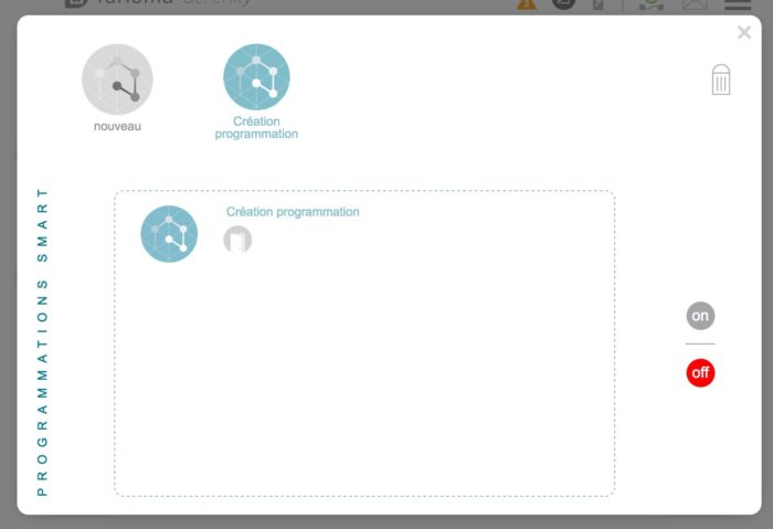 Somfy TaHoma : vue des programmations