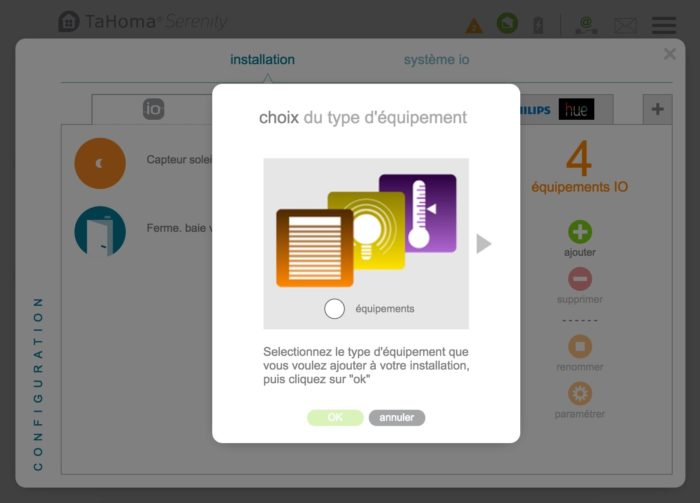 Test de la TaHoma Serenity de Somfy : l'expérience d'une maison connectée 69 Somfy TaHoma : ajout d'un équipement