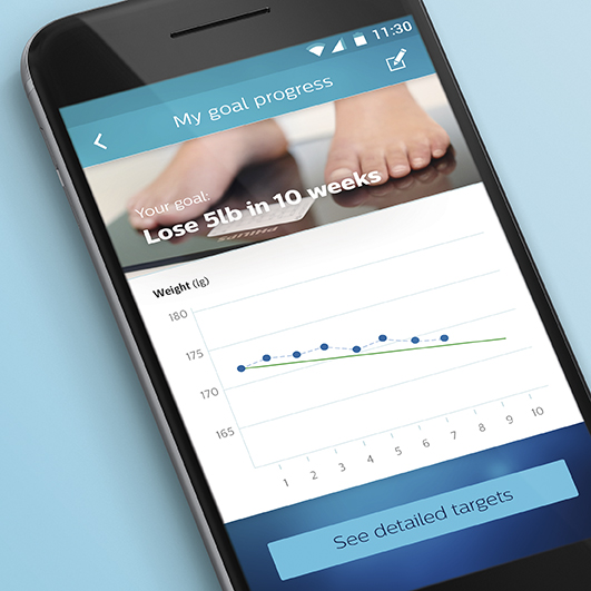 Philips introduit un écosystème de produits connectés dédiés à la santé 64 FIM PHS APP goal setting US