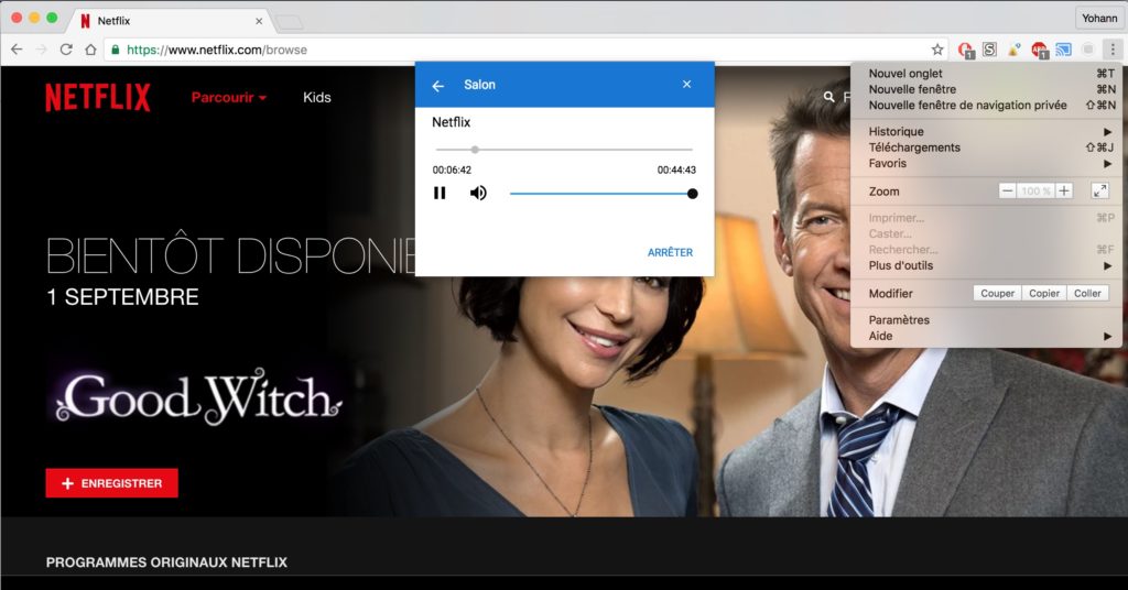 Google Cast sur Chrome
