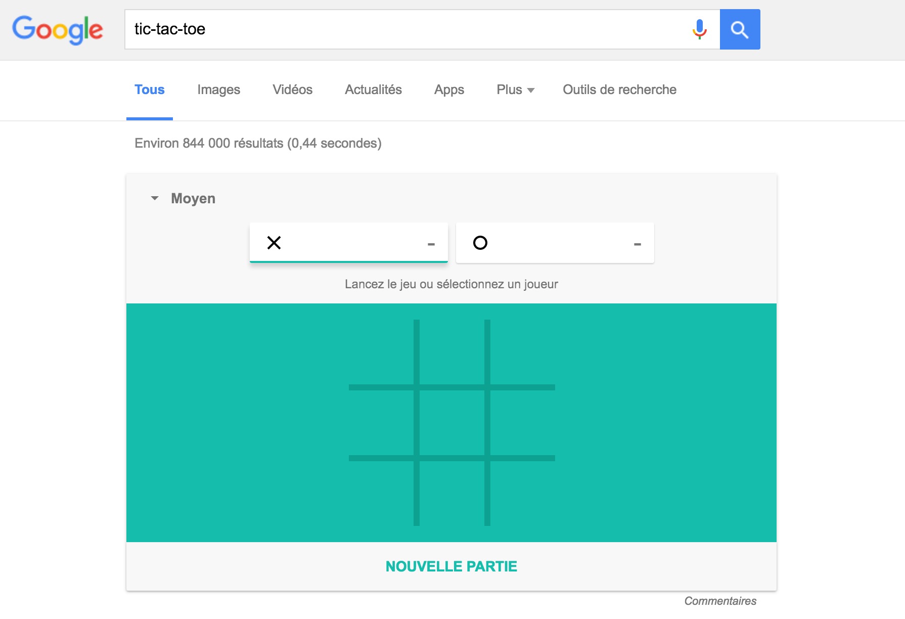 Google Solitaire et Morpion