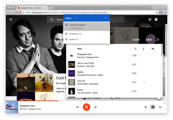 Google Cast se retrouve nativement dans Chrome