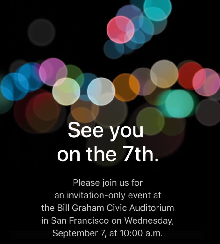 Apple vient d'envoyer les invitations pour un événement le 7 septembre