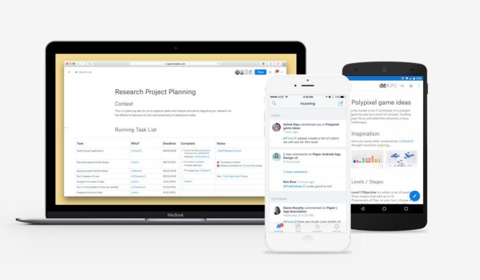 Dropbox Paper arrive sur iOS et Android