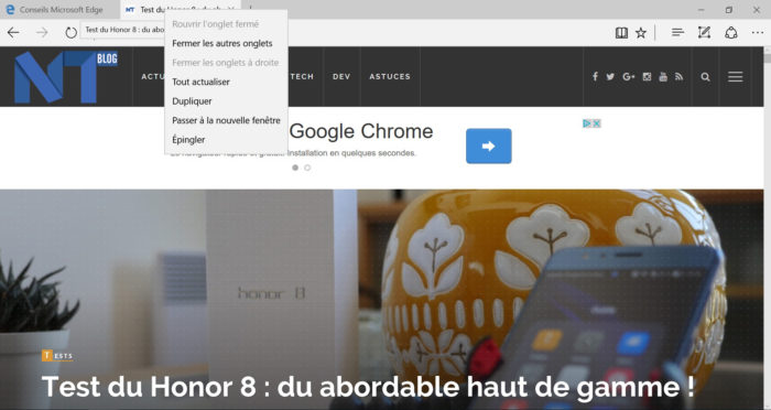 Microsoft Edge : un design épuré et « flat »