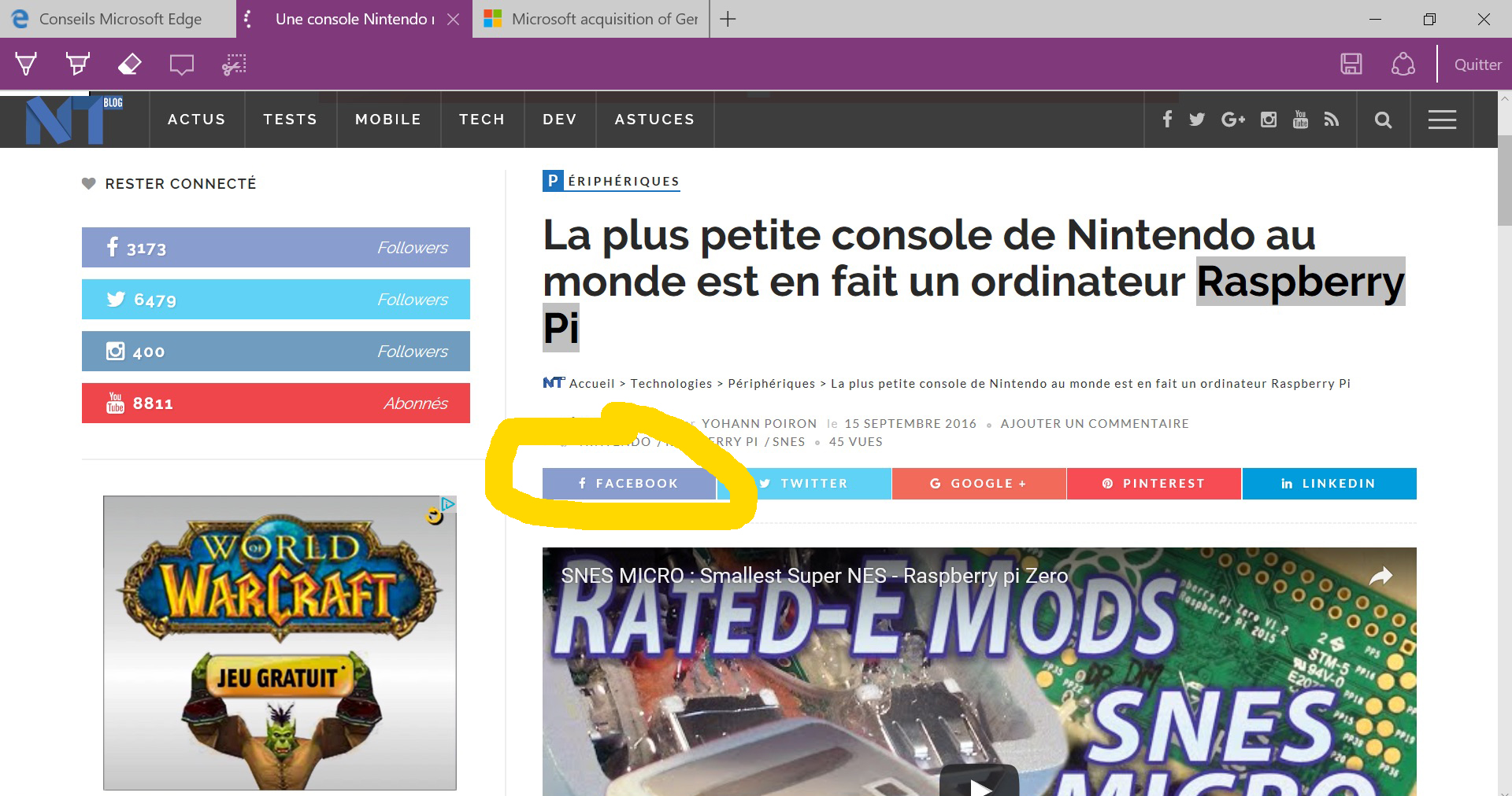 Microsoft Edge : un système d'annotation efficace