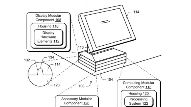 Une des plusieurs images du brevet de Microsoft pour un soi-disant Surface AIO
