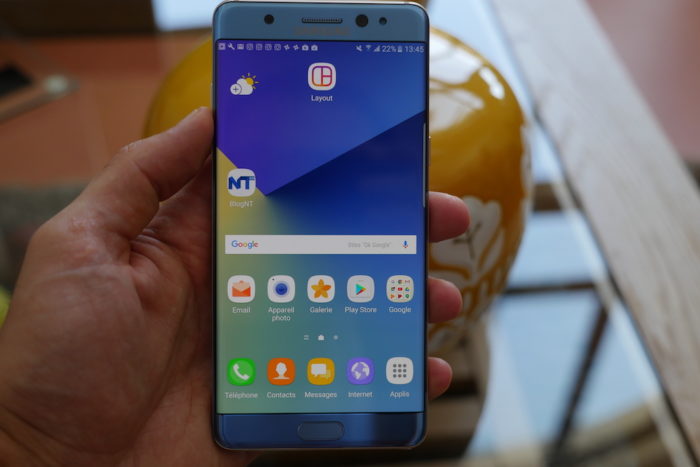 Galaxy Note 7 : vue de face