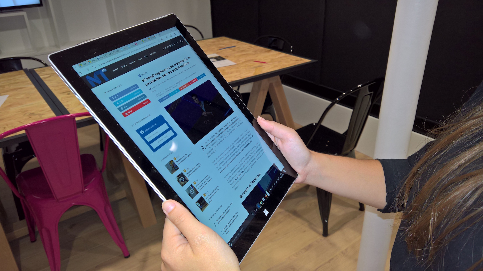 Microsoft Edge sur une Surface Pro 3