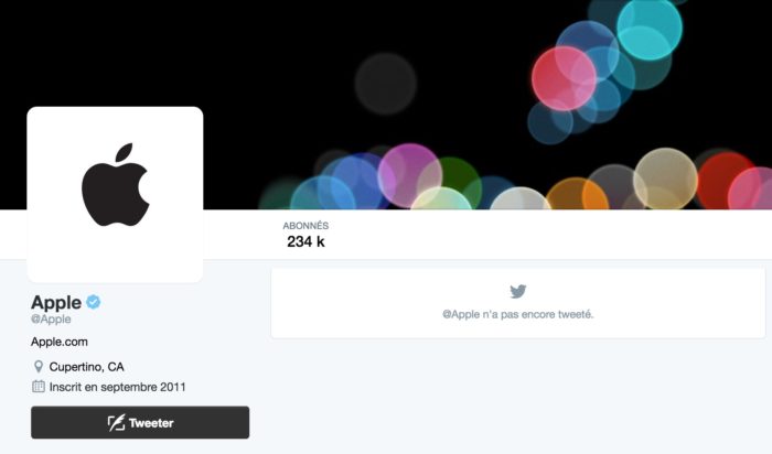 Apple active enfin son compte Twitter @Apple