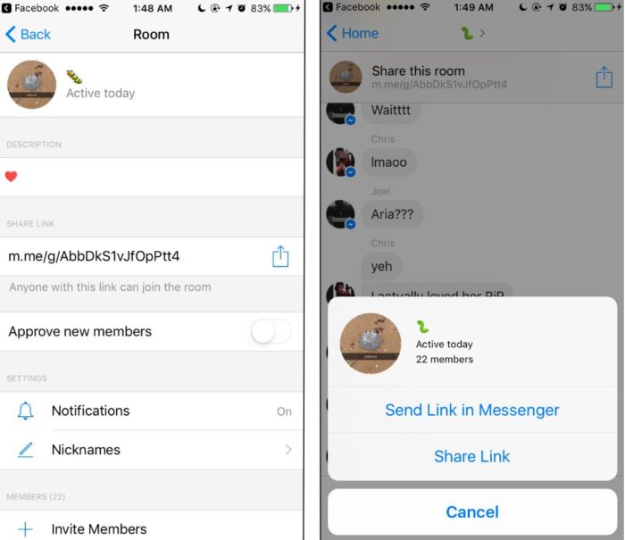 Facebook Messenger pourrait ouvrir des salles de chat publiques 45 Facebook Messenger : paramètres des salles de chat