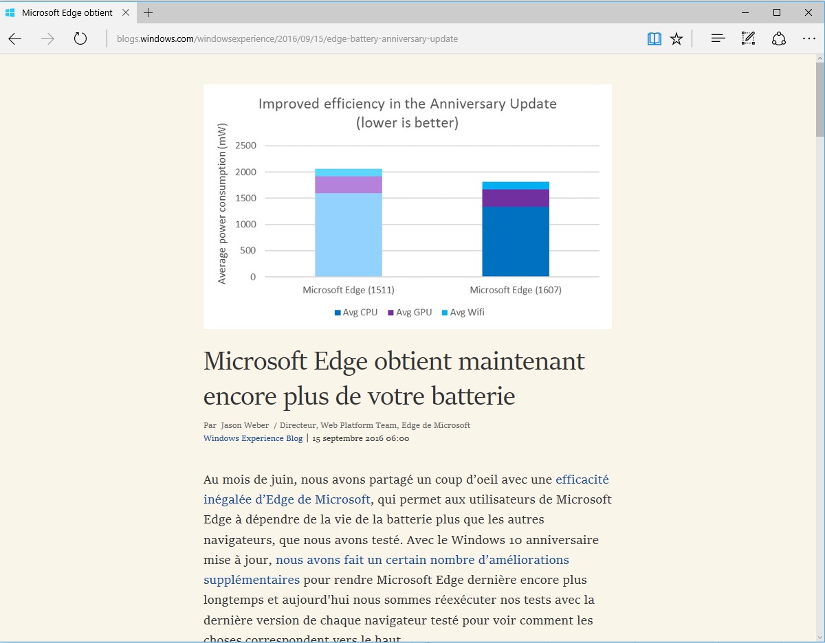 Microsoft Edge : mode lecture utile pour les couches tard, traduit par l'extension de traduction