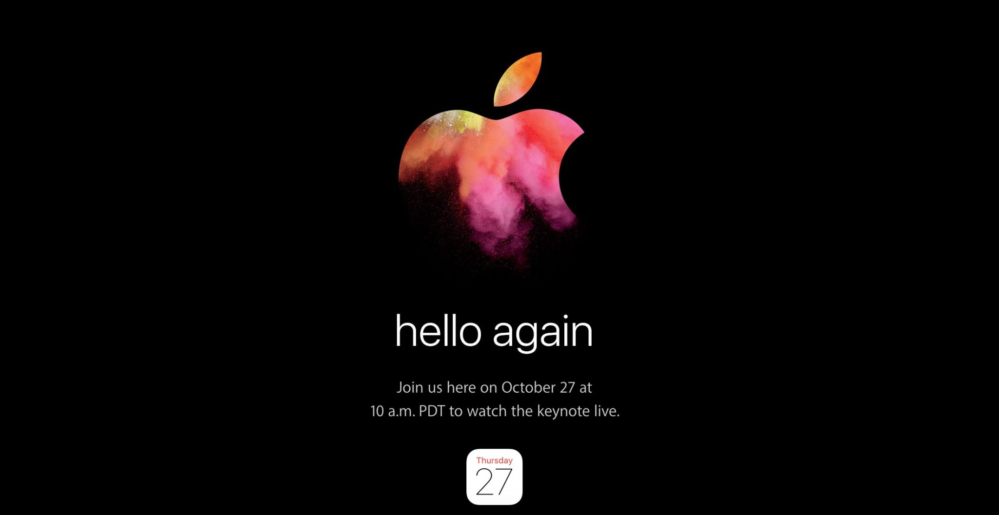 Vous pourrez regarder la keynote du 27 octobre en live sur le site d'Apple
