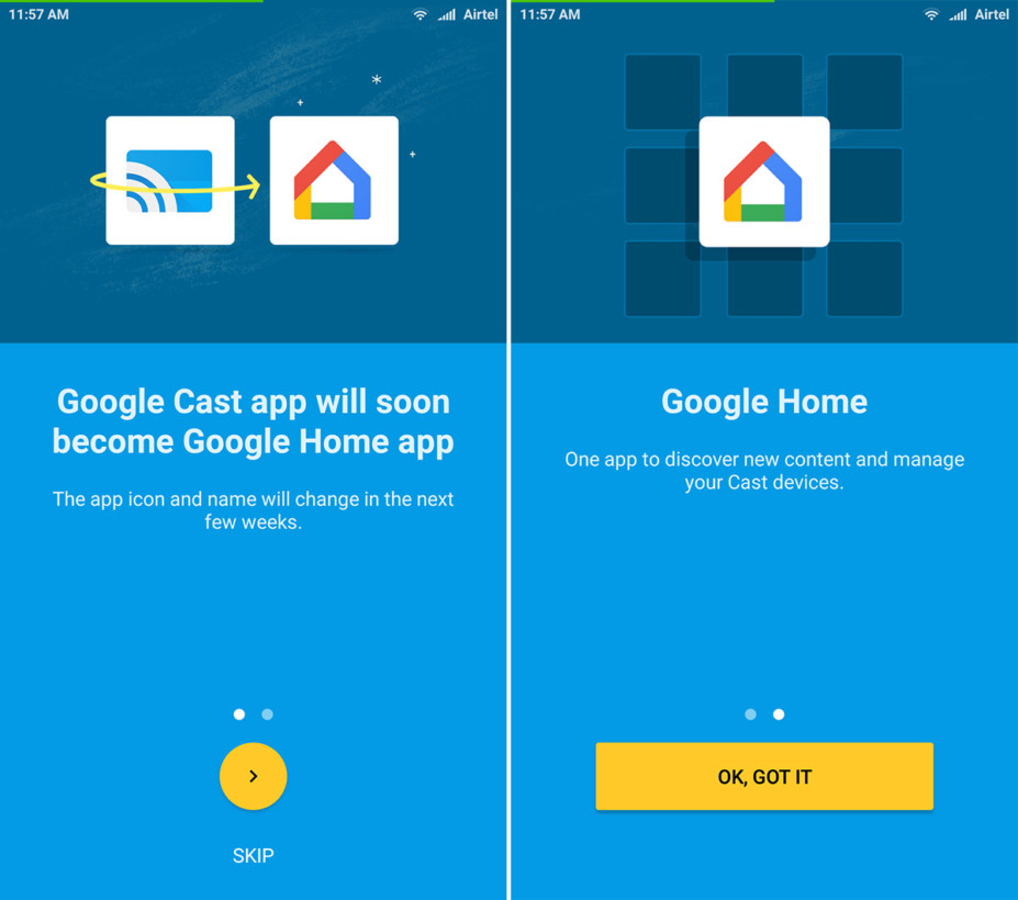 Désormais, l'application Google Cast est rebaptisée Google Home 50 Google Cast devient Google Home