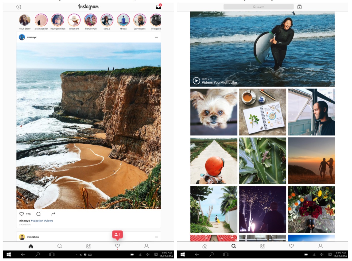 Instagram arrive sur les PC et tablettes sous Windows 10