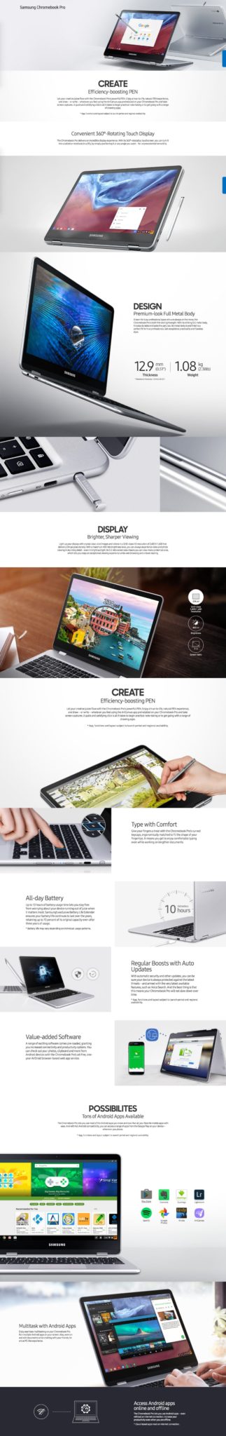 La page de produit du Samsung Chromebook Pro reconstruite 51 Page produit reconstruite pour le Samsung Chromebook Pro