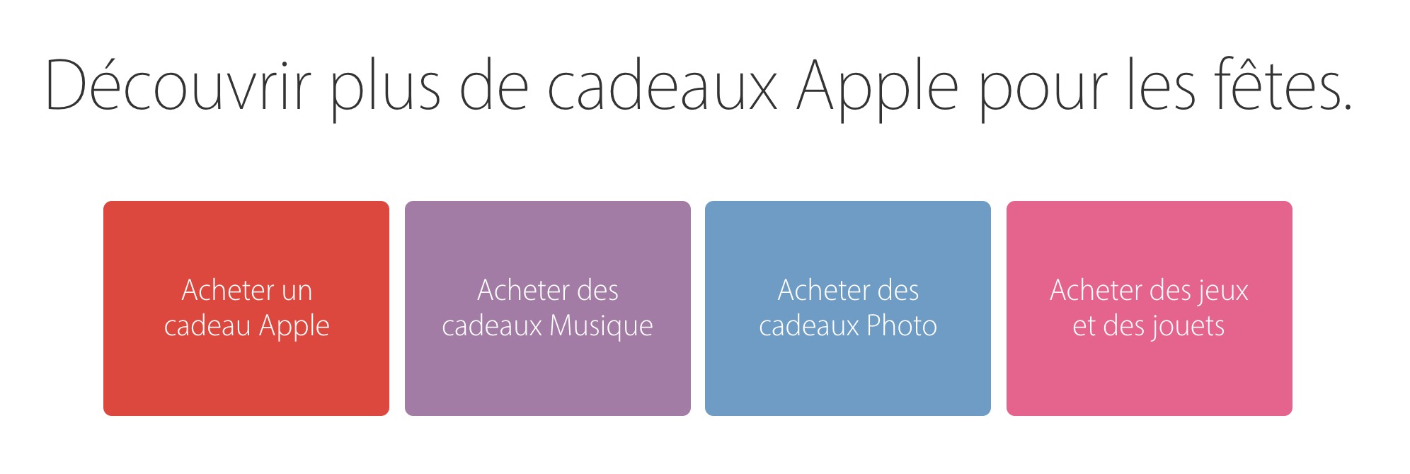 Différentes catégories prévues pour le Black Friday d'Apple