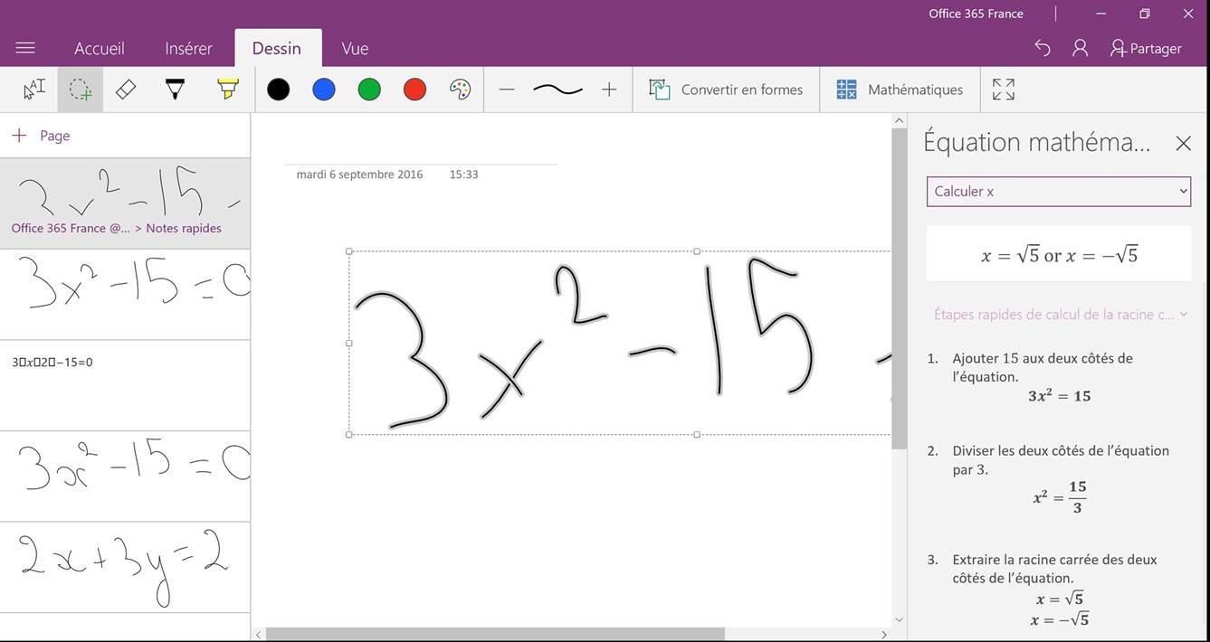 OneNote : les mathématiques n'auront plus de secret pour vous ! 