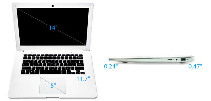 Pinbook : les dimensions