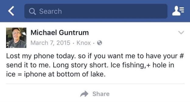 Michael Guntrum est content de retrouver son iPhone 4