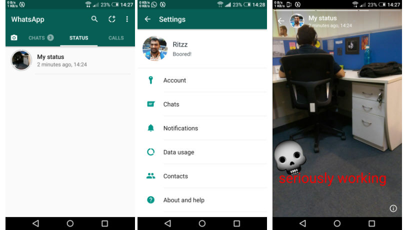 WhatsApp teste un clone de Snapchat Stories, nommé Status 50 WhatsApp Status : les storries dans l'application