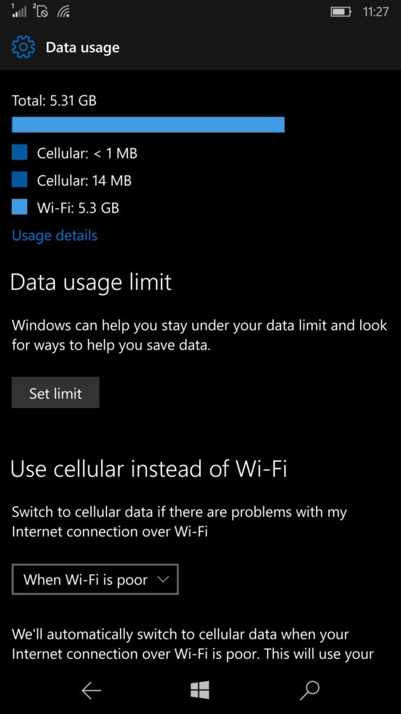 Windows 10 Mobile : nouvelle vue pour l’utilisation des données