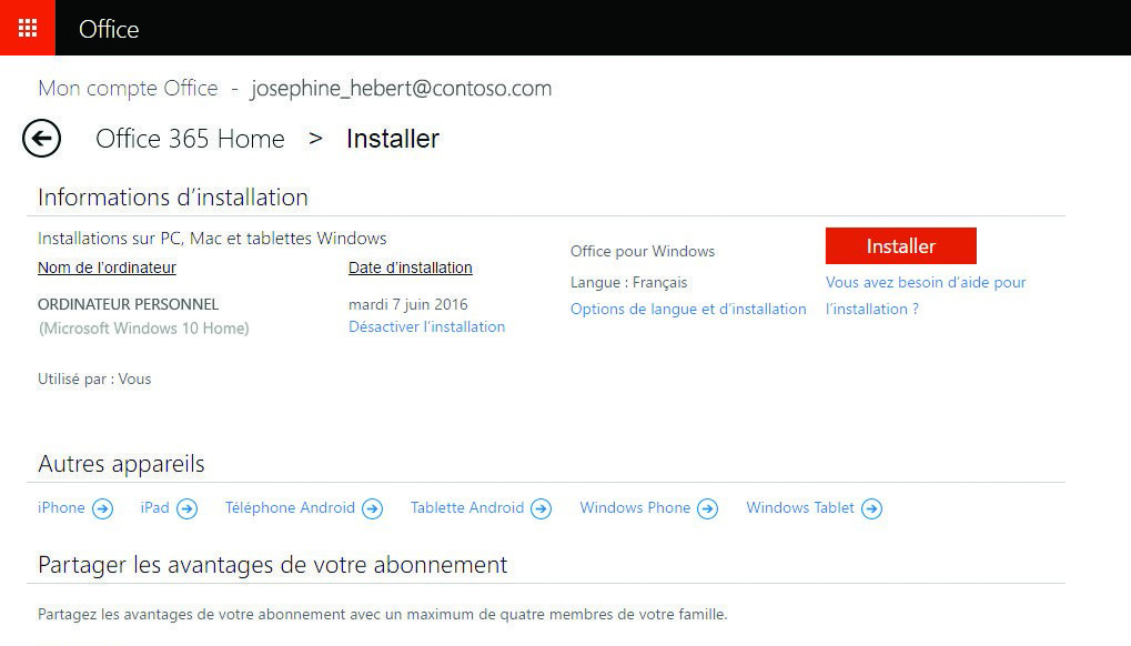 Office 365 : téléchargement sur le site de Microsoft