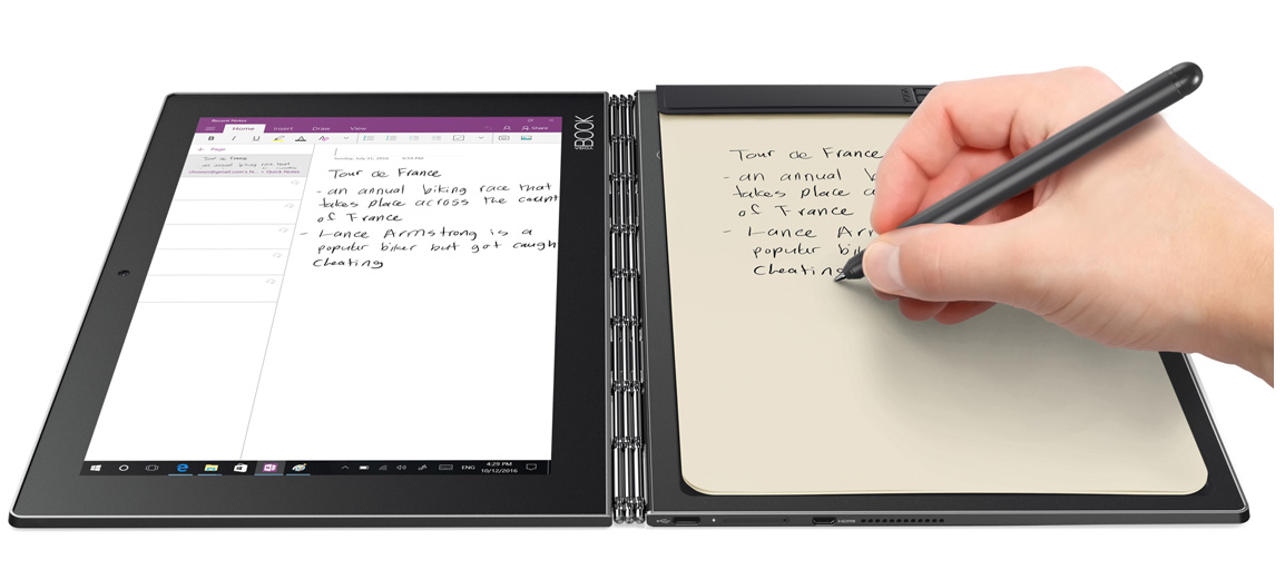 lenovo yoga book feature notetaking windows full width