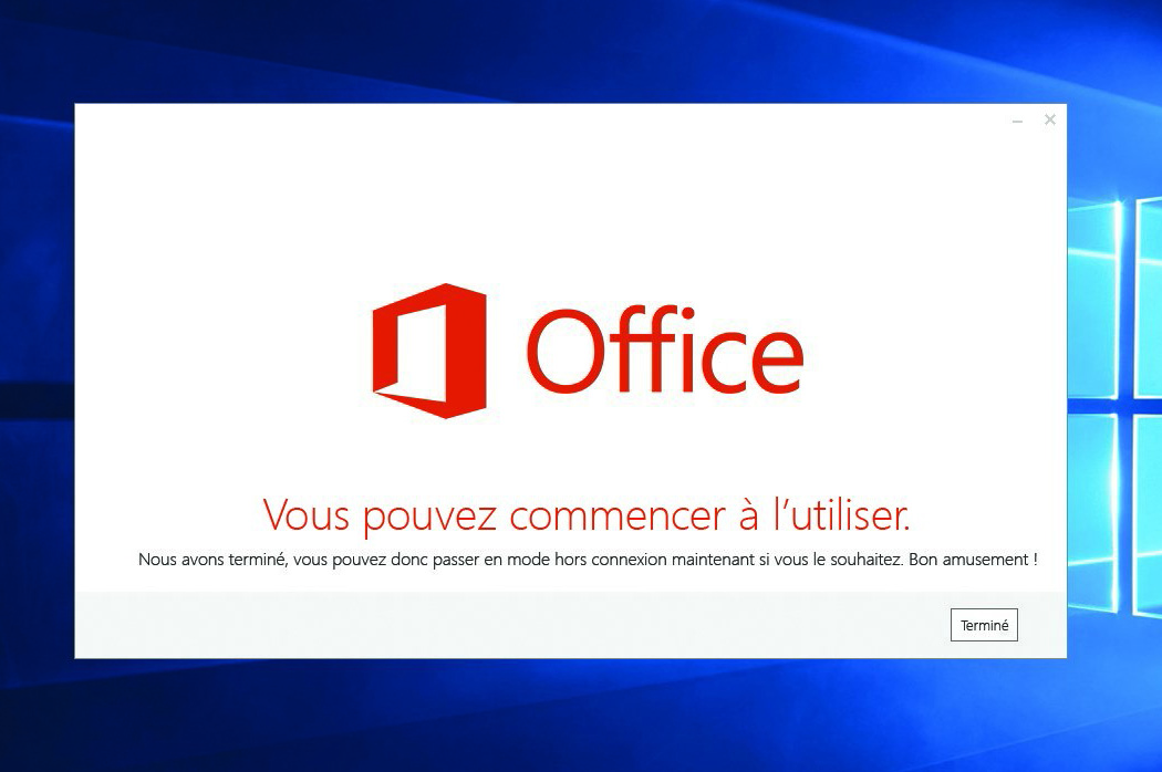 Office 365 : installation terminée