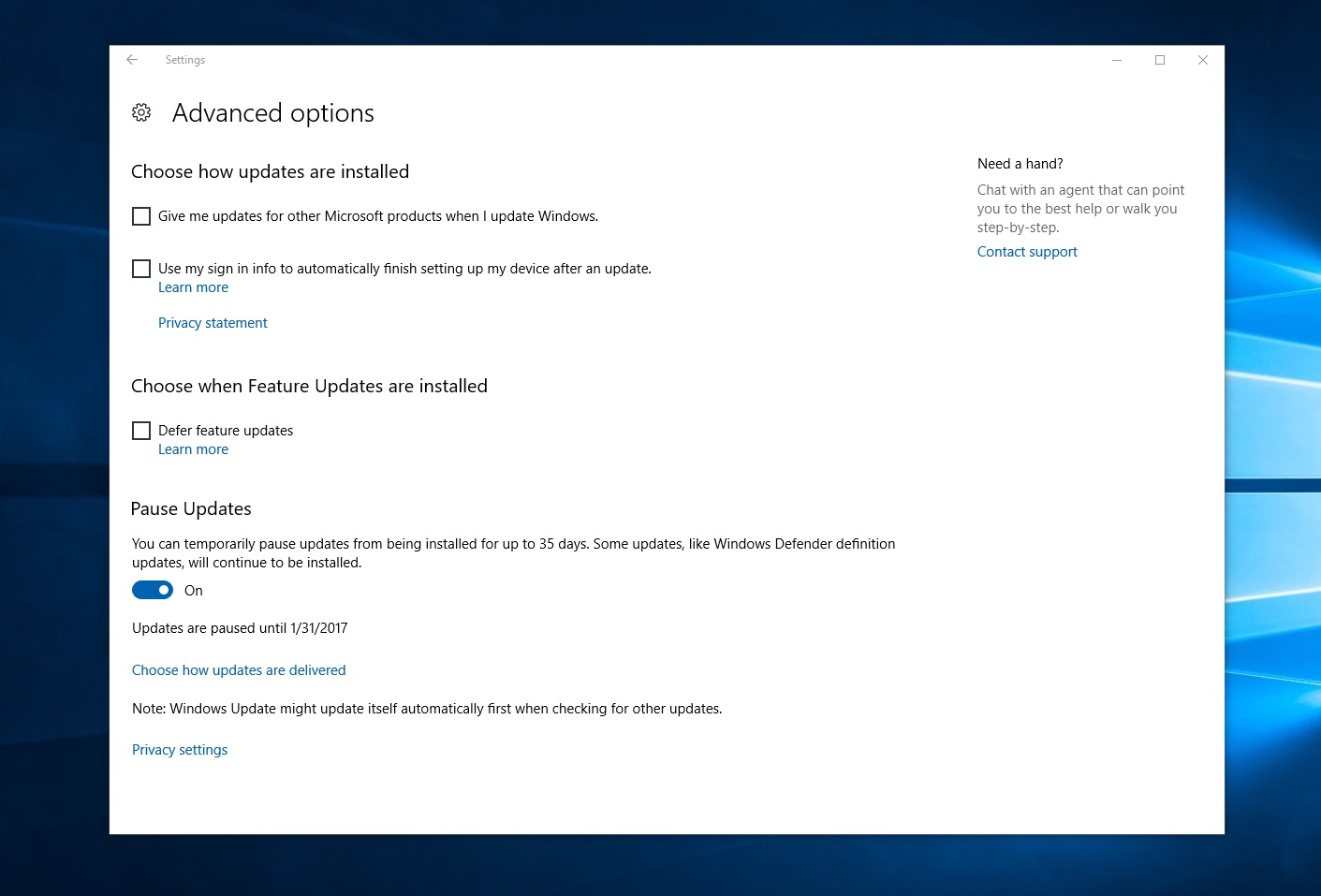 Windows 10 va permettre de stopper les mises à jour pour 35 jours 50 windows 10 updates