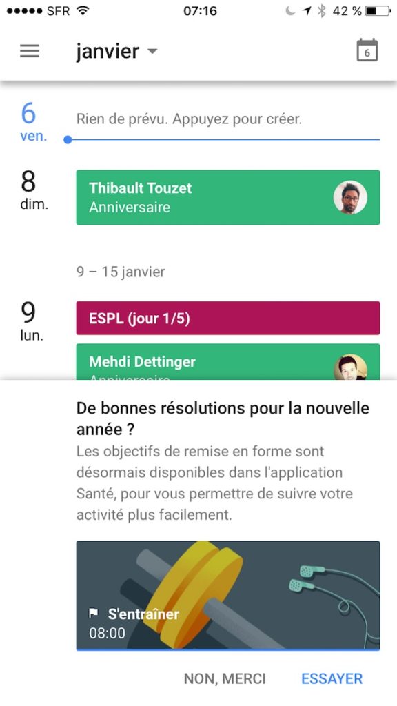 Google Agenda affiche désormais vos objectifs d'activité de Google Fit et Apple Health 46 IMG 2223