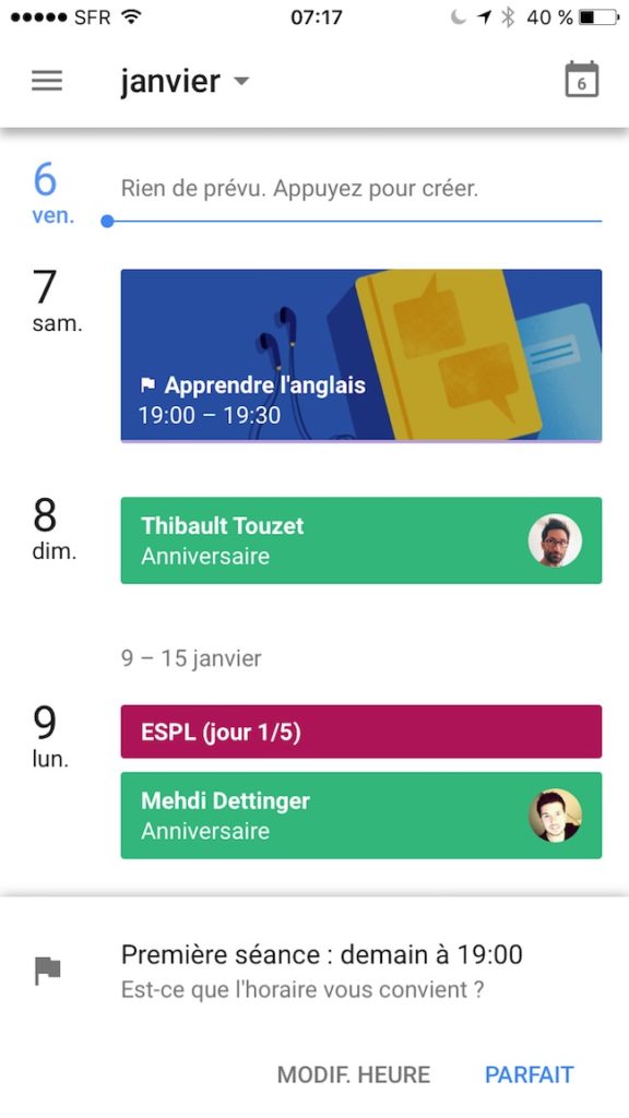 Google Agenda affiche désormais vos objectifs d'activité de Google Fit et Apple Health 56 IMG 2233